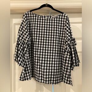 Valerie Stevens three-quarter length sleeve pull over blouse with pillow sleeve